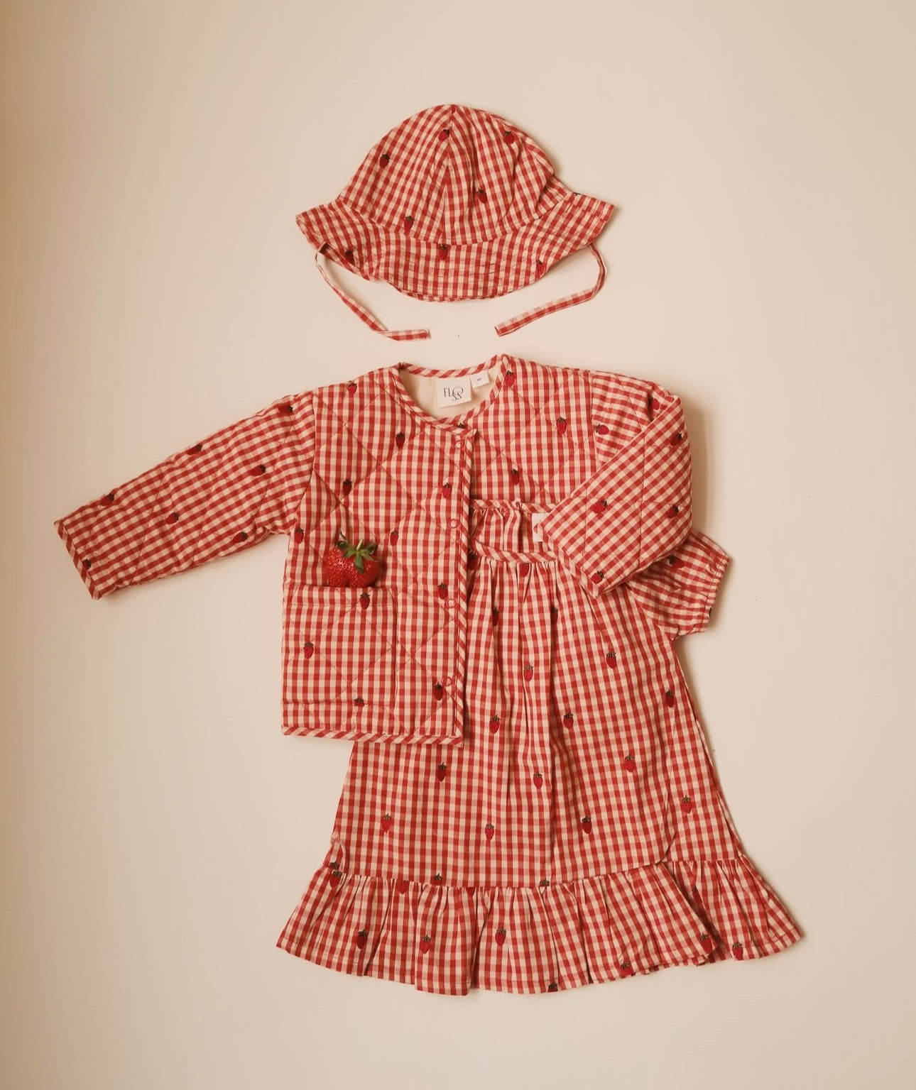 flöss sofia molly ss dress - berry gingham - pre order
