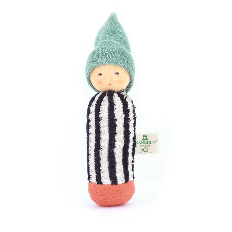 nanchen natur baby pencil rattle - sage + apricot - pre order