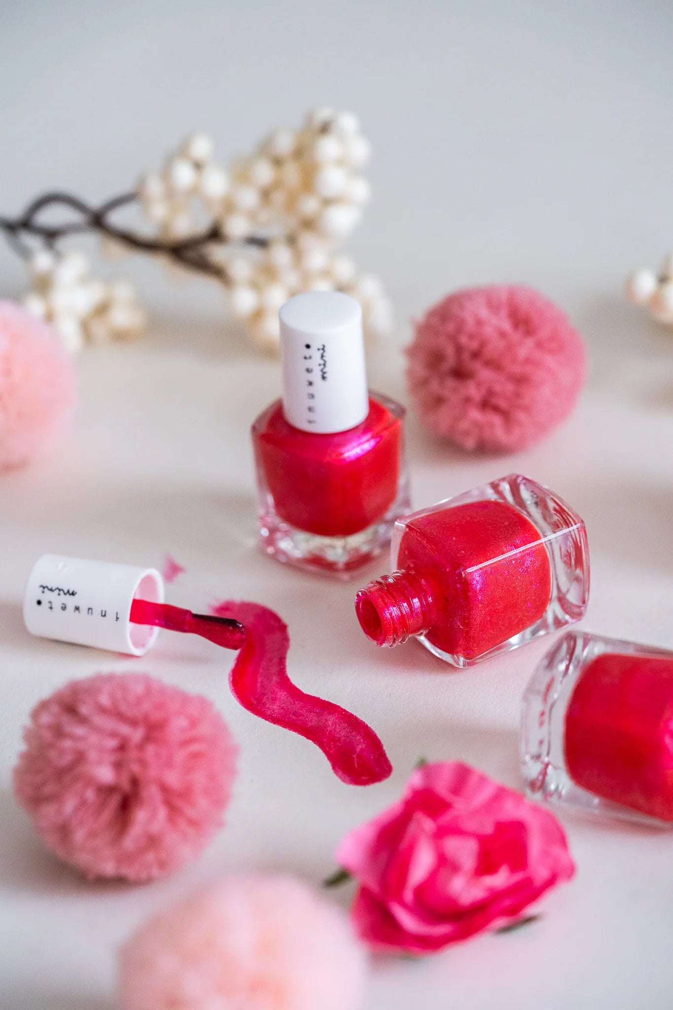 inuwet water based nail polish - fuschia strawberry