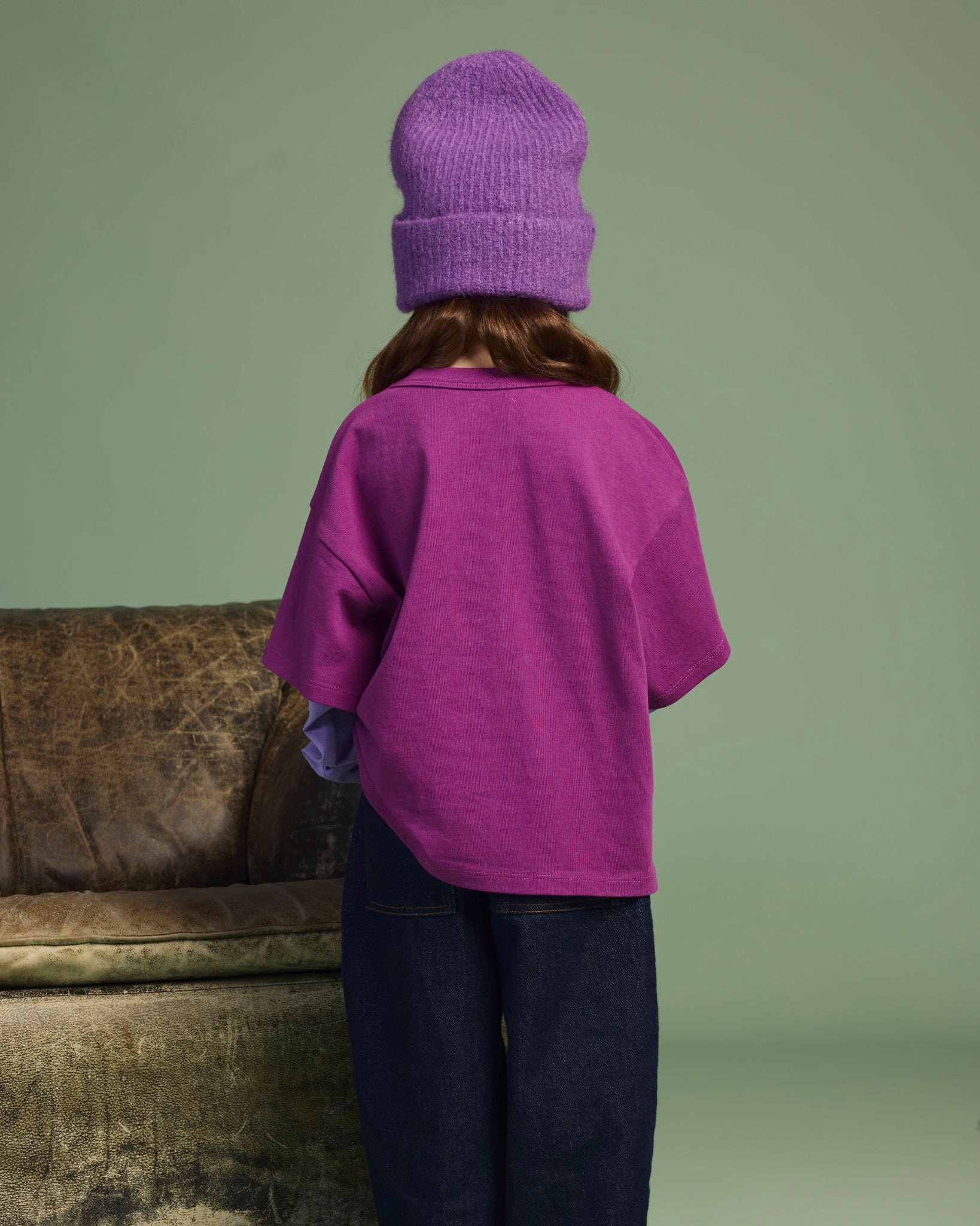 cubby dusty layered top - acai