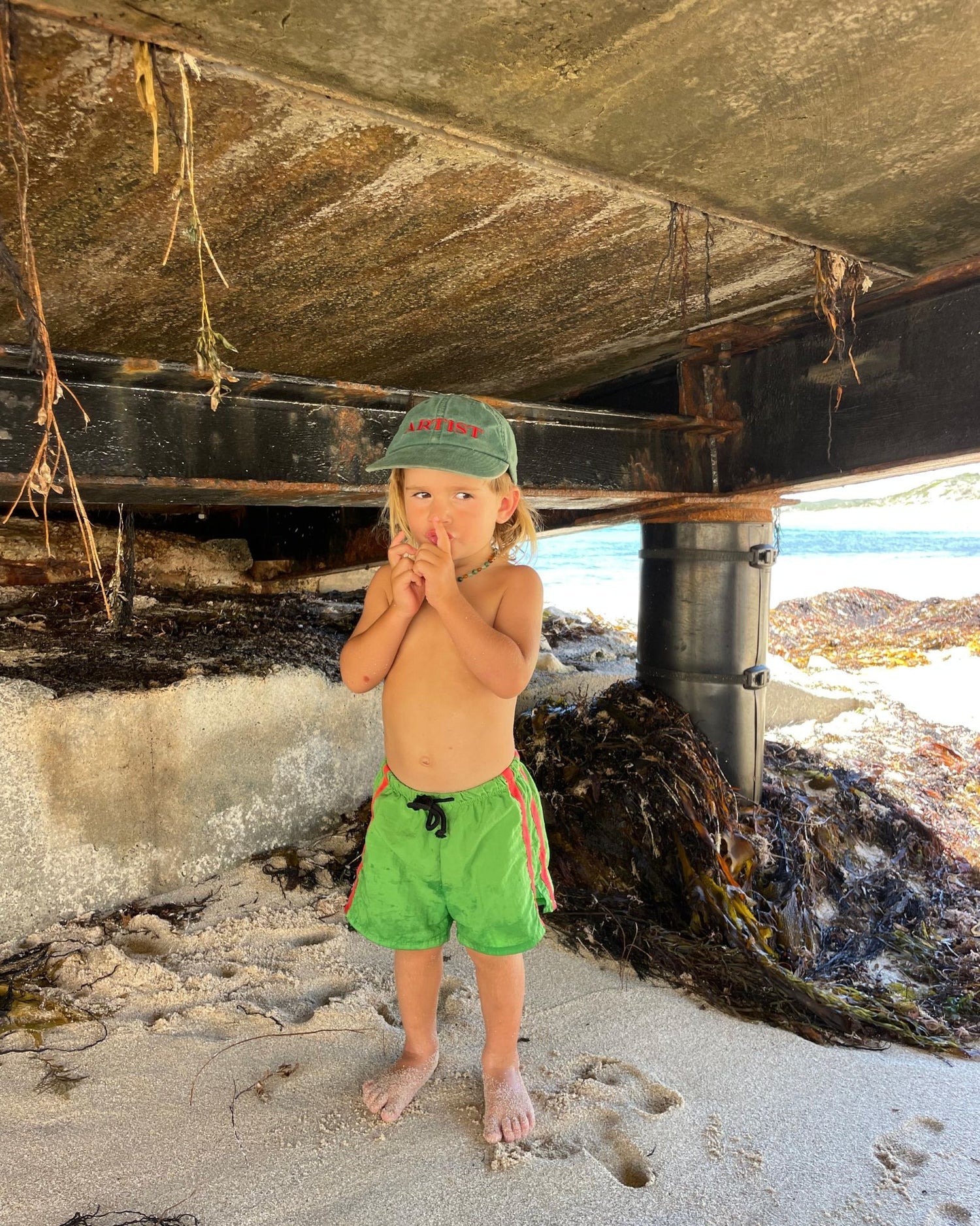 ziggy zaza twin stripe swim short - watermelon