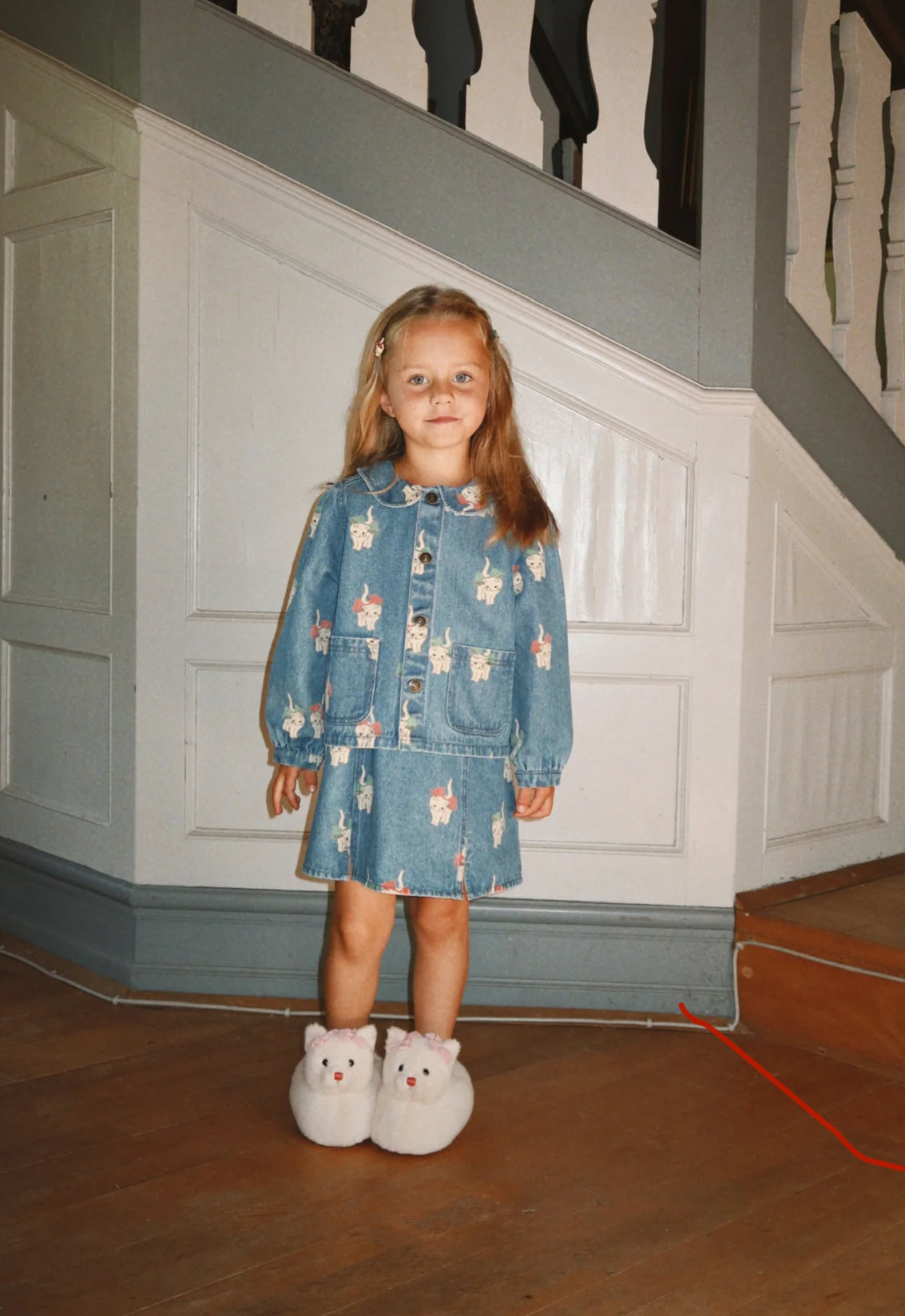 konges slojd magot dress gots - bow kitty denim