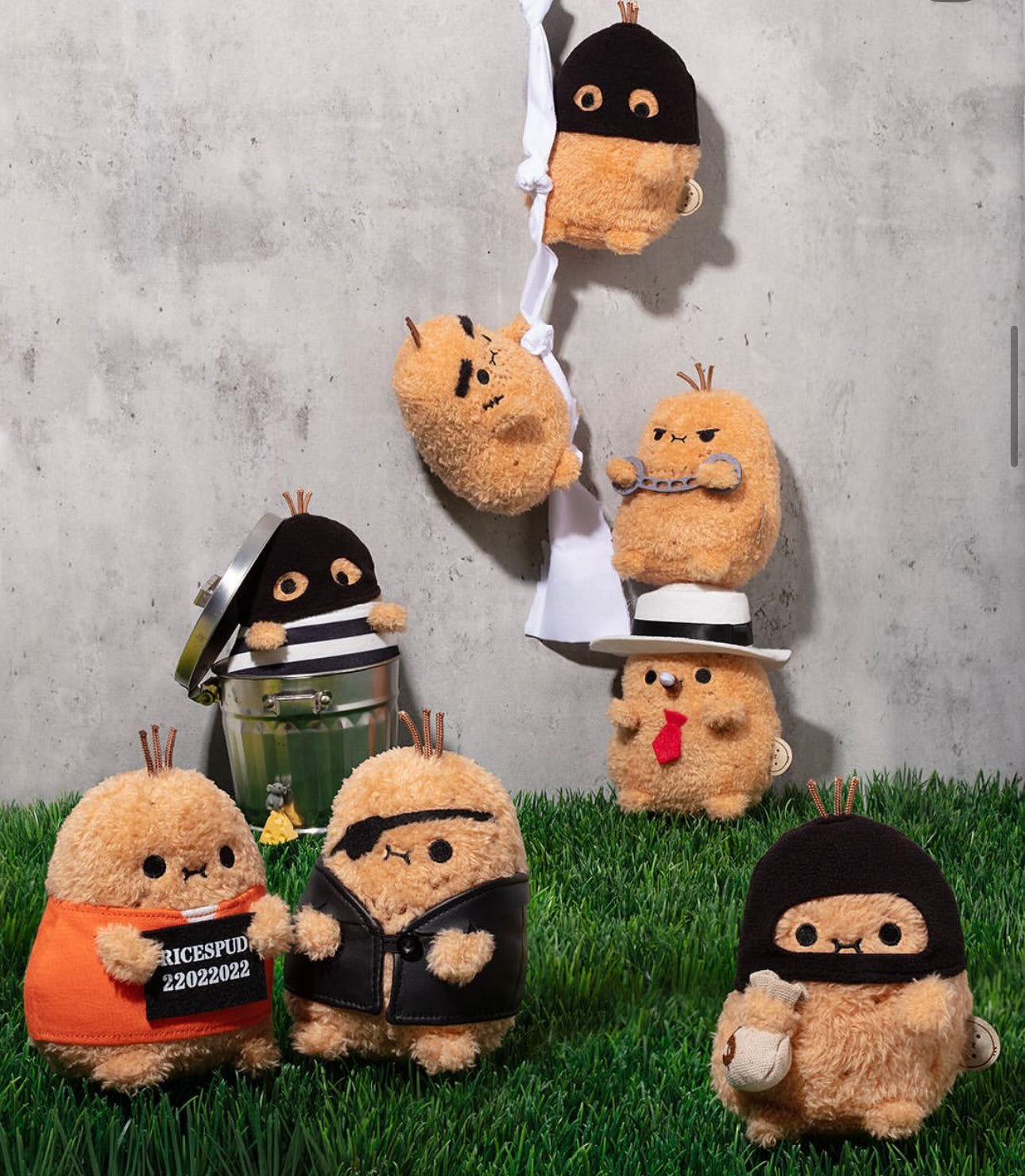 noodoll lil' crook ricespud mini sitting plush toy