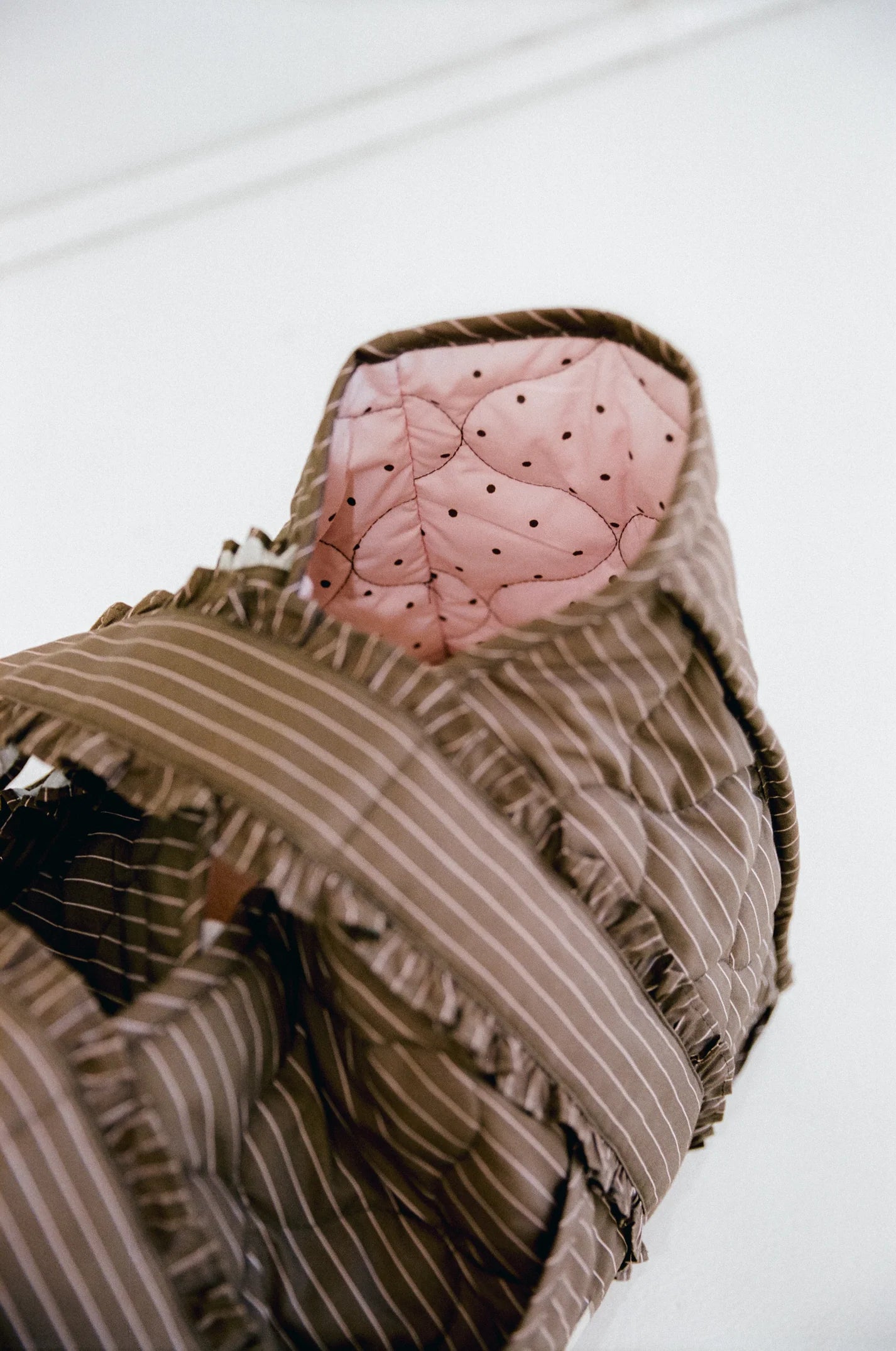 juni the everything bag - cocoa pinstripe