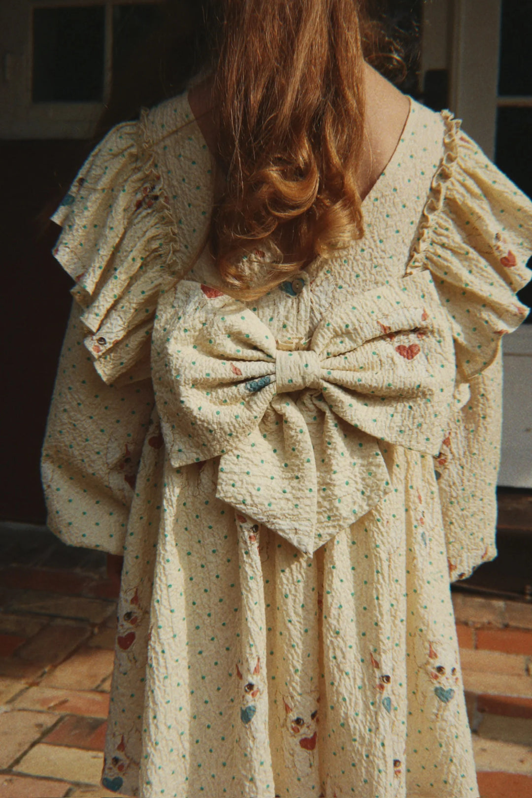 konges slojd elin bow dress - dot miao mist - pre order