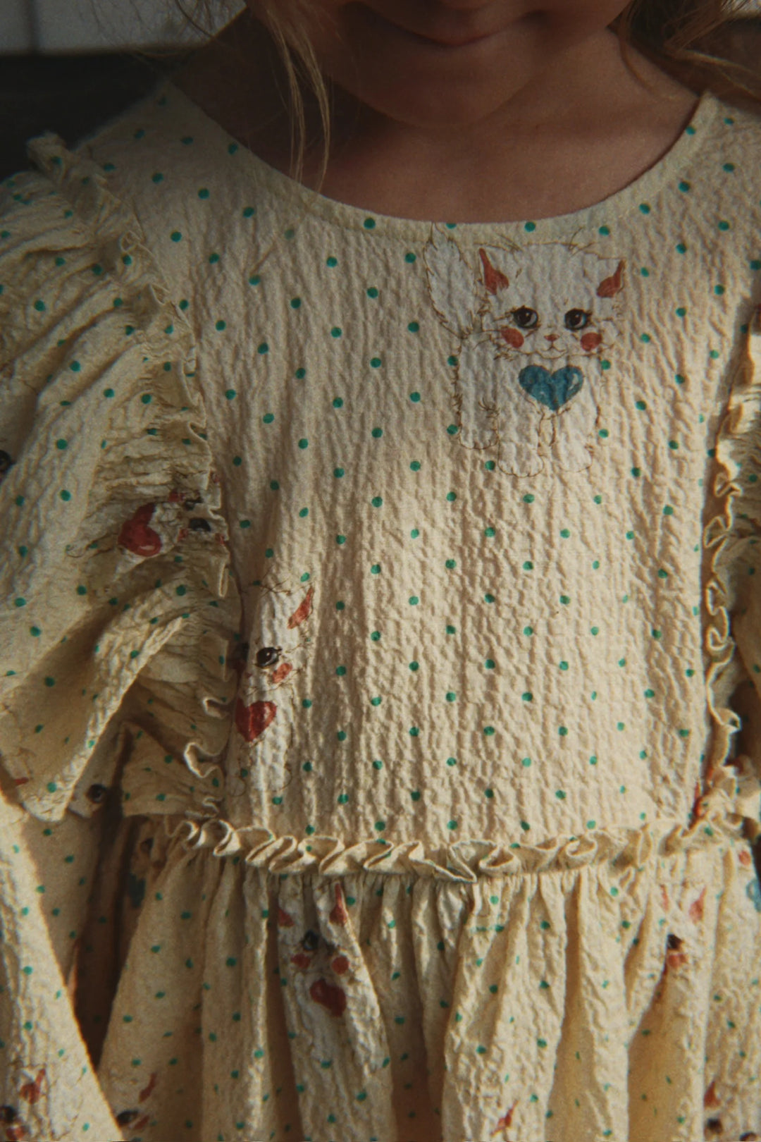 konges slojd elin bow dress - dot miao mist - pre order