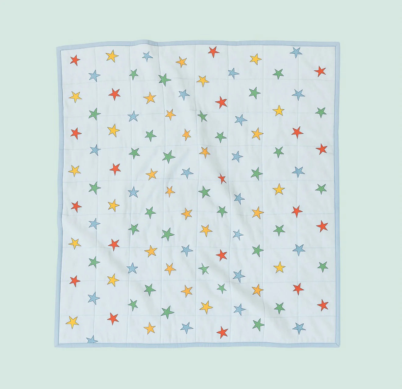 play linen retro star reversible quilt