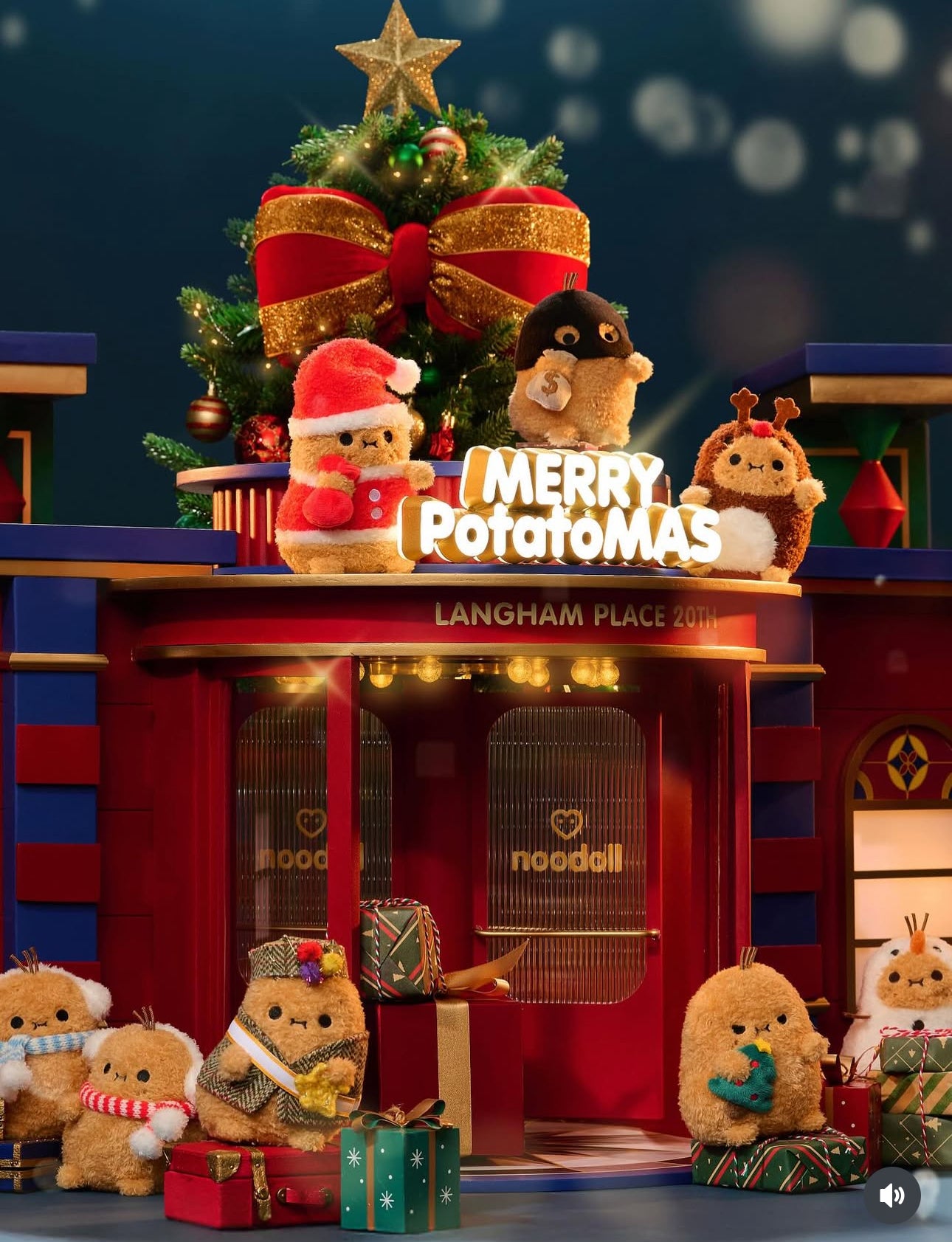 noodoll santa ricespud mini sitting plush toy