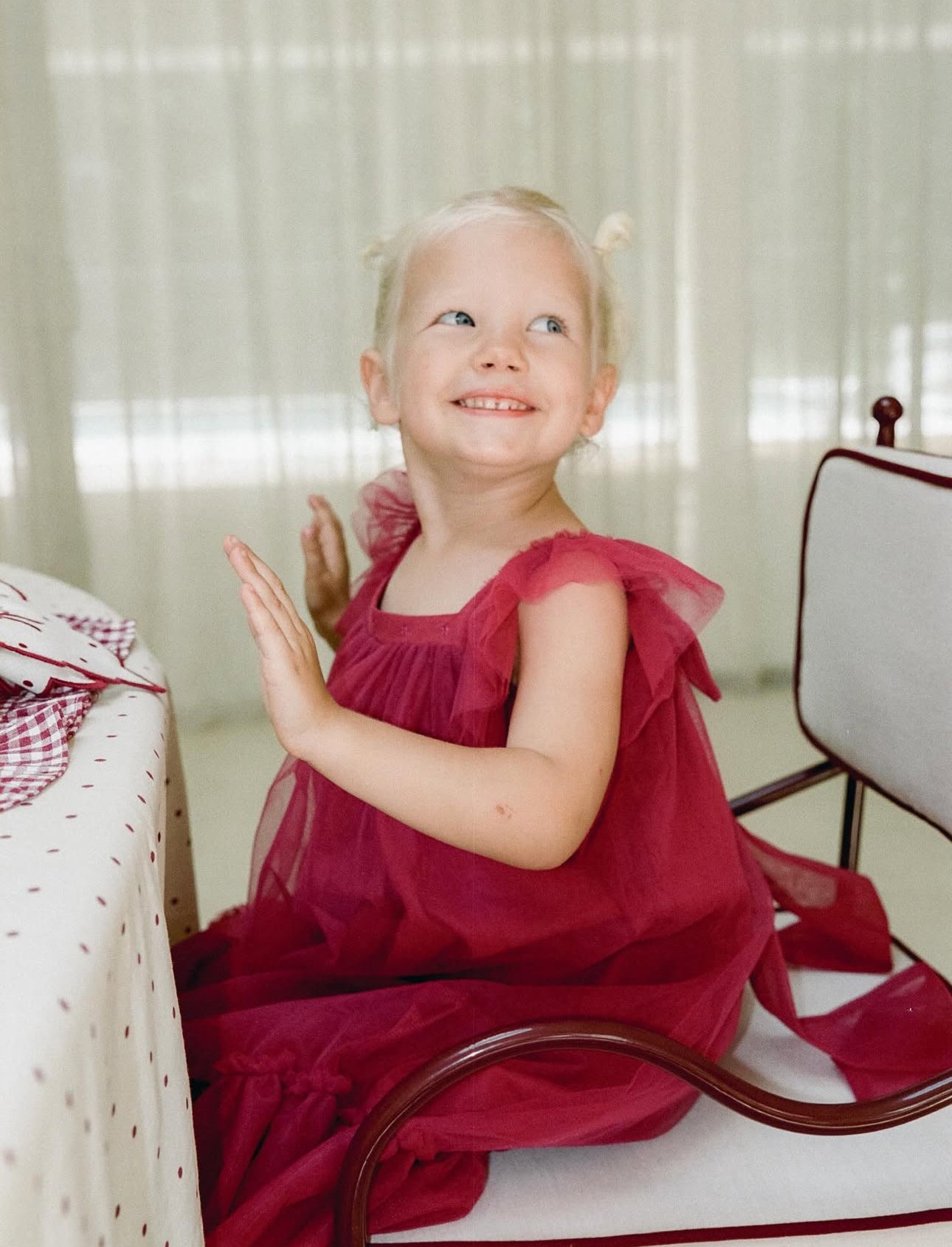 juni jnr zimi tulle dress - holly berry