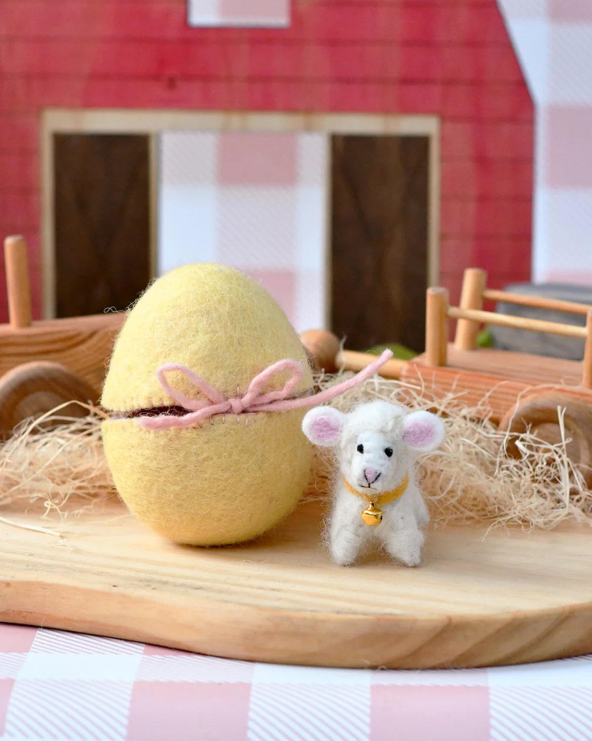 tara treasures felt surprise egg with lamb inside