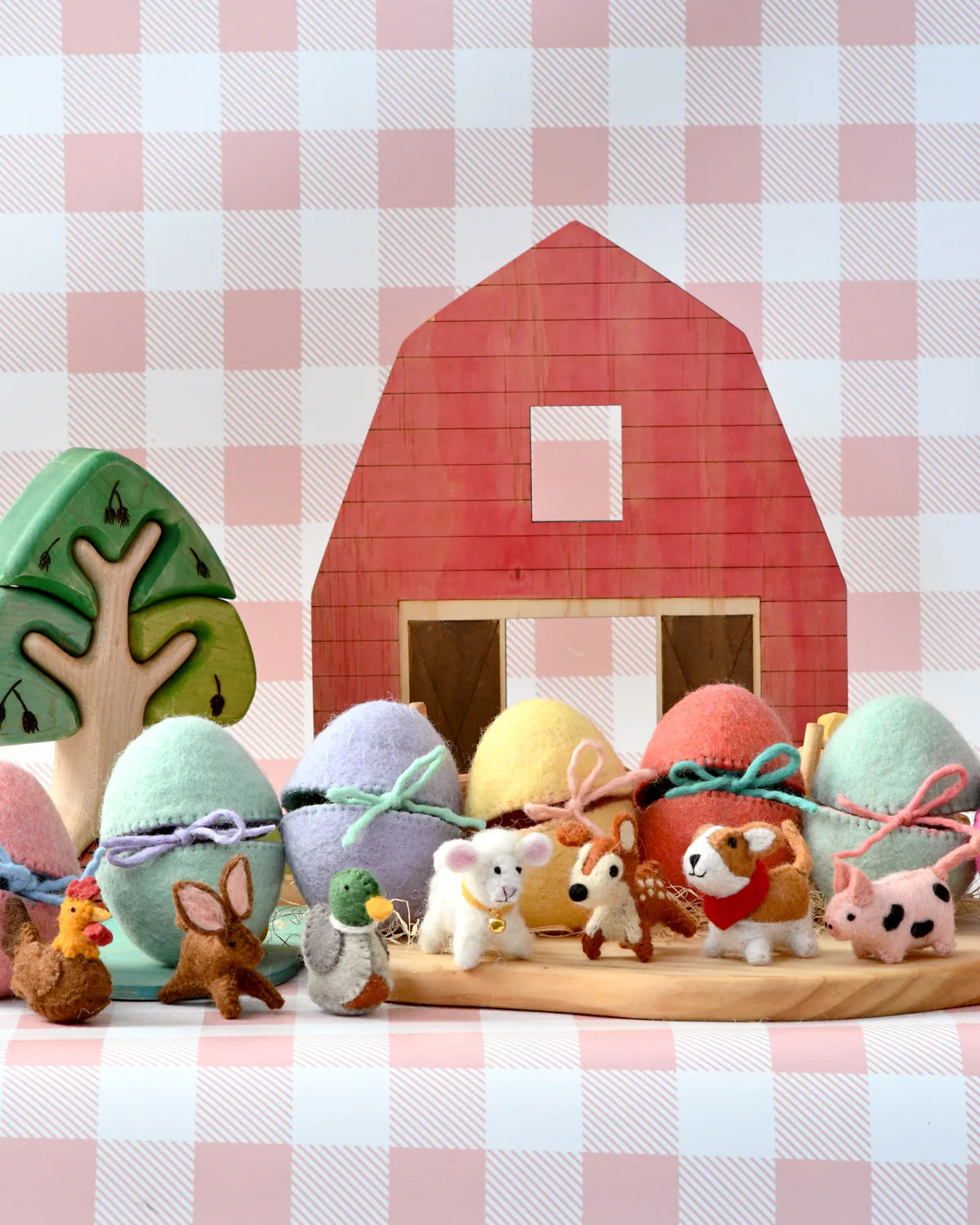 tara treasures felt surprise egg with lamb inside