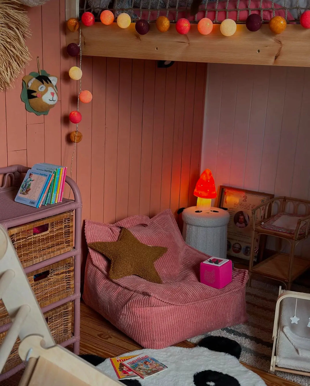 heico by egmont small mushroom lamp - vintage pink