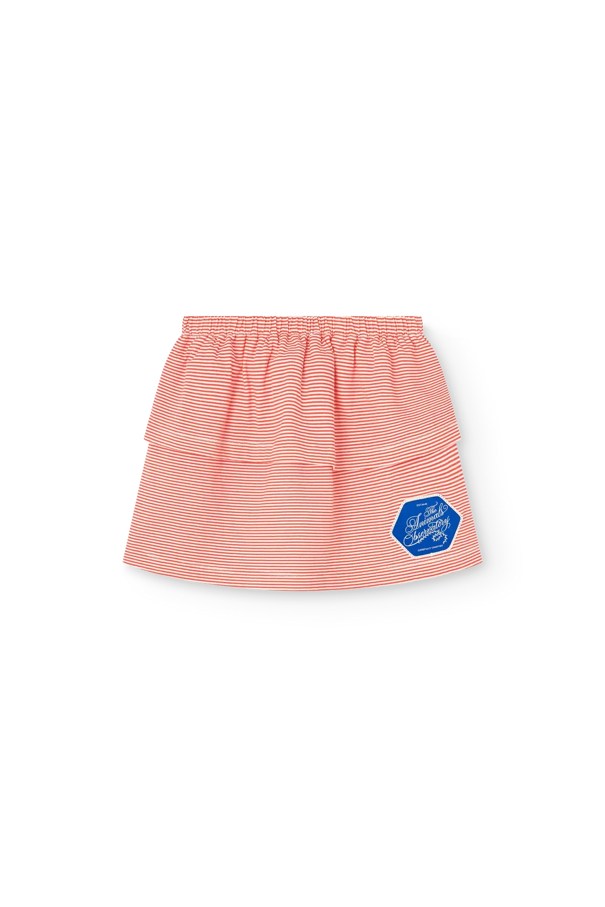 the animals observatory kid striped kiwi skort - red (pre order)