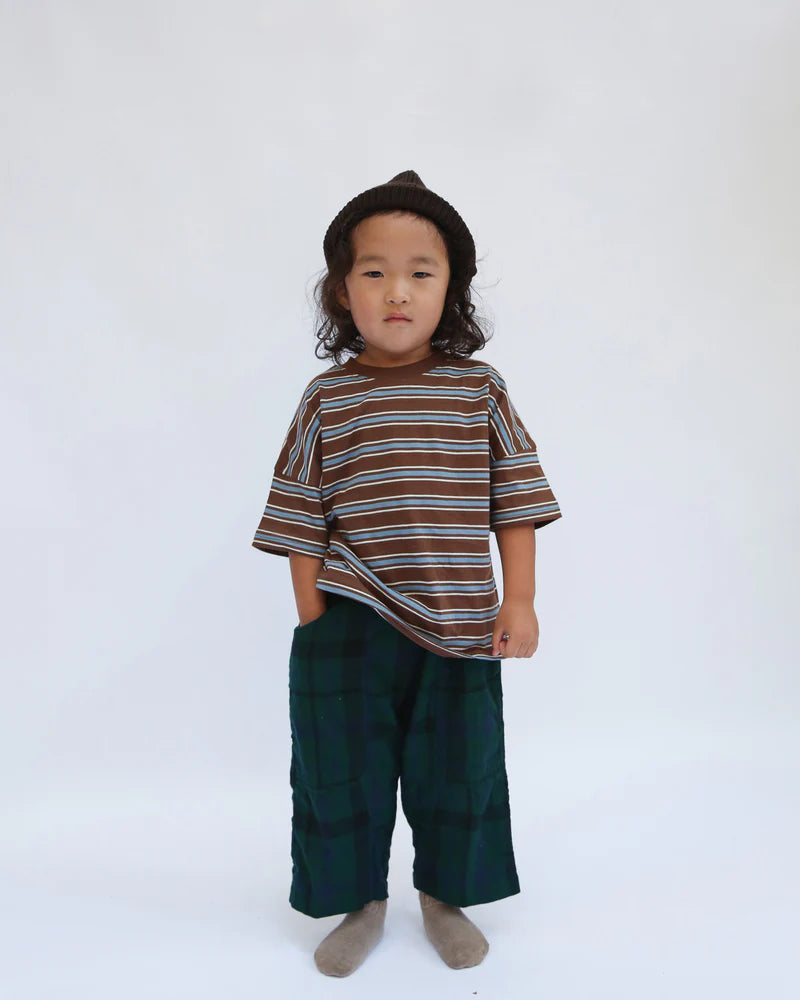 summer and storm oversized tee - cocoa retro stripe