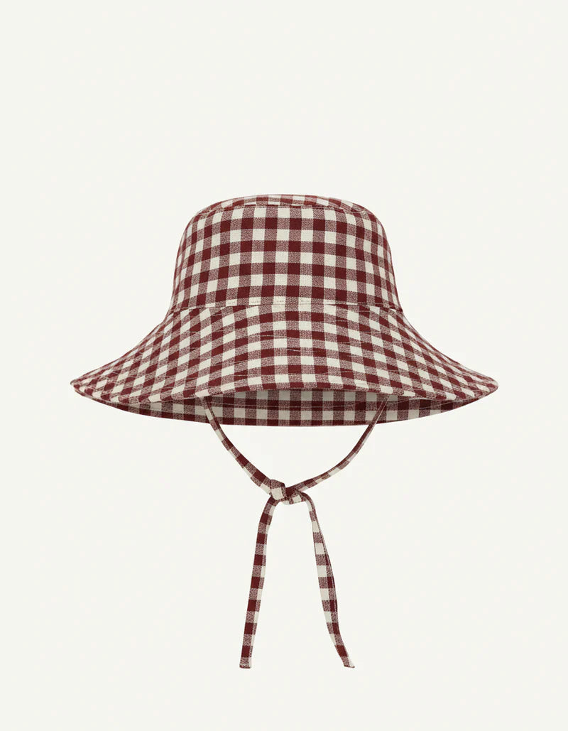 summer and storm baby baby linen sunhat - mulberry