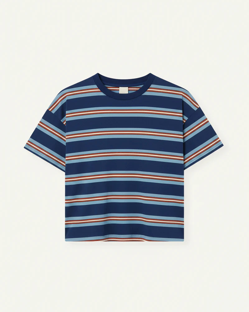 summer and storm oversized tee - blue retro stripe