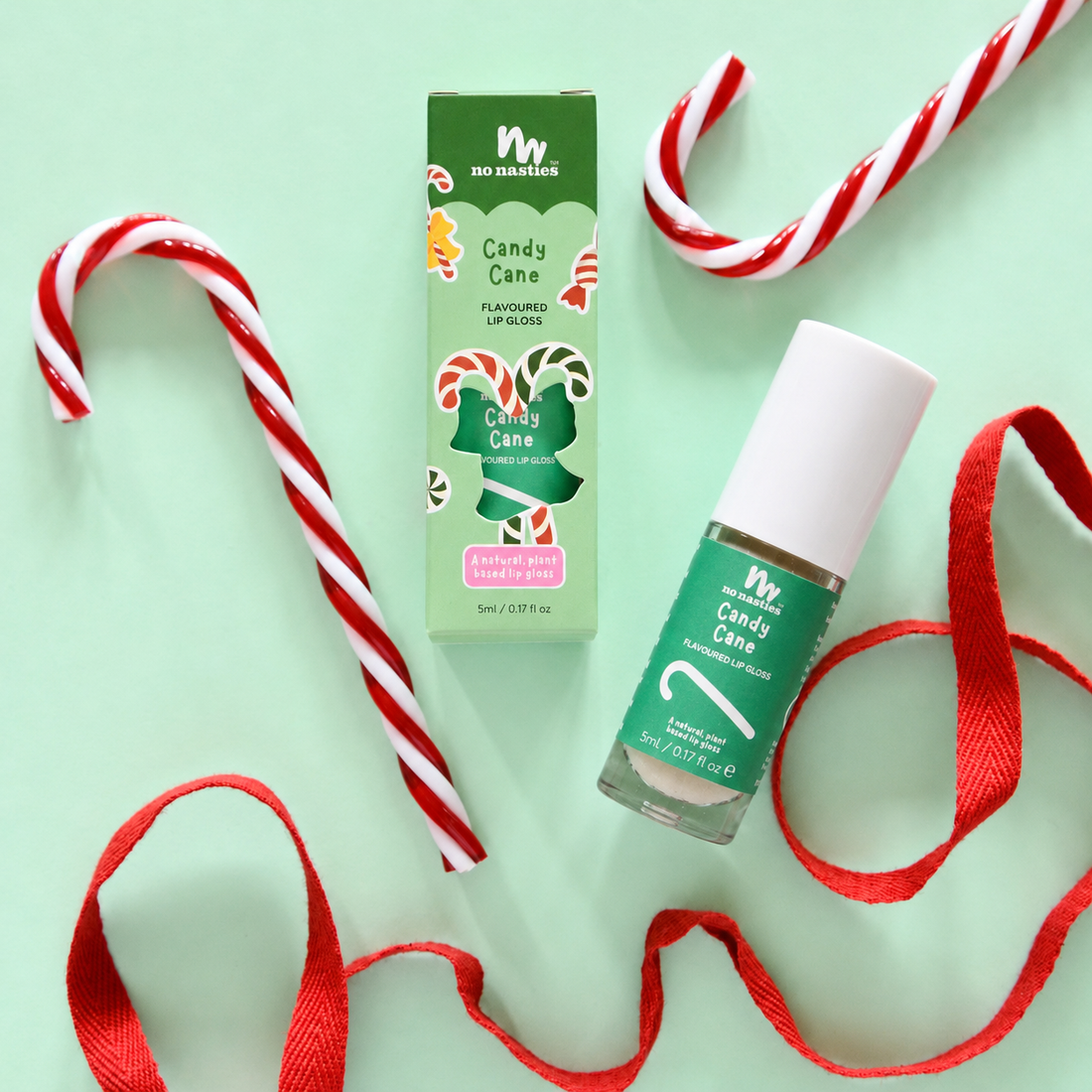 no nasties lip gloss - candy cane