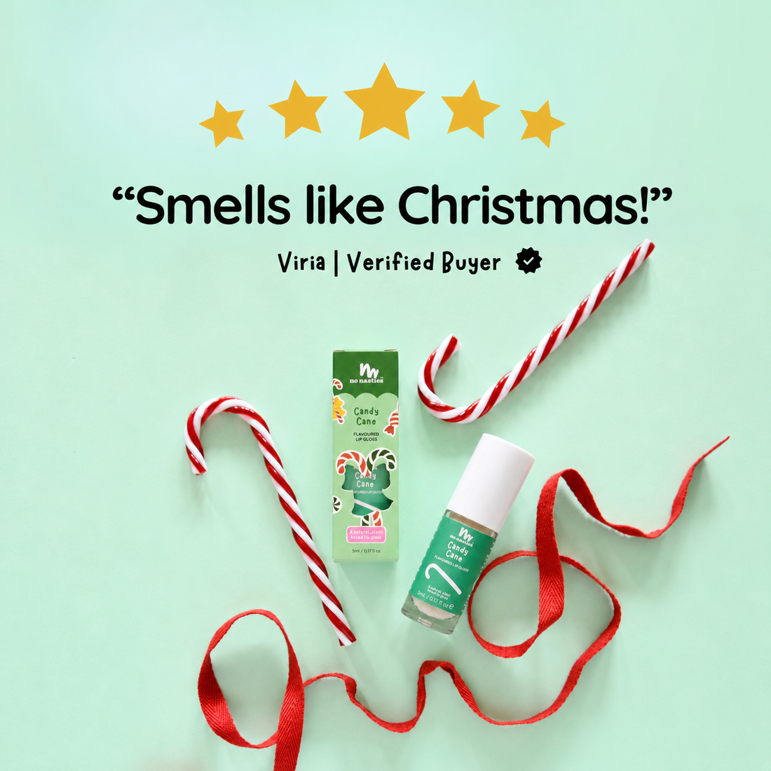 no nasties lip gloss - candy cane