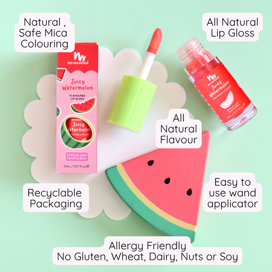 no nasties lip gloss - juicy watermelon