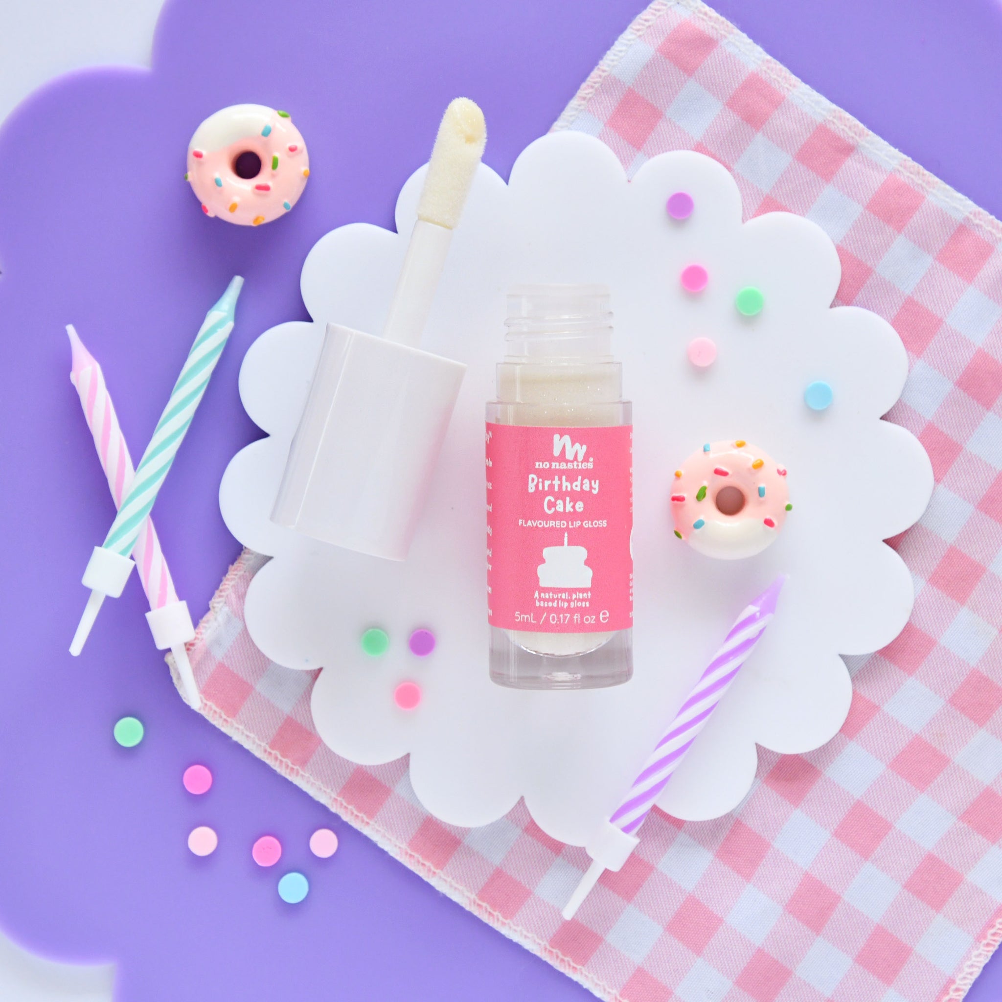 no nasties lip gloss - birthday cake
