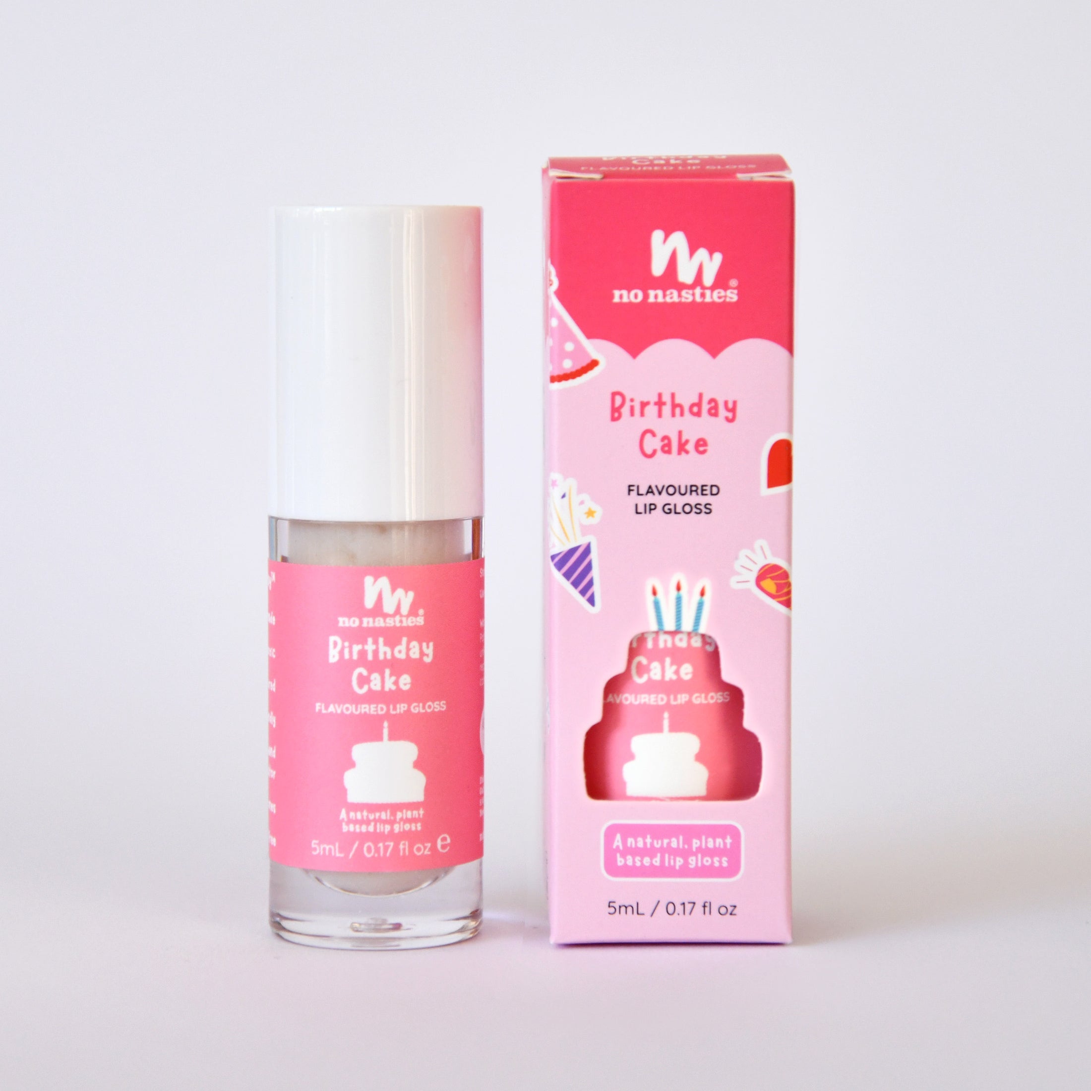 no nasties lip gloss - birthday cake