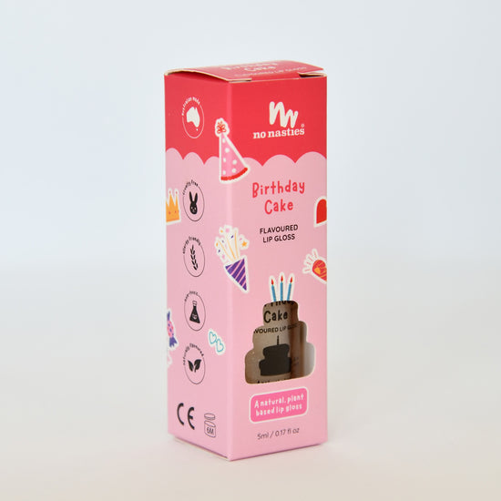 no nasties lip gloss - birthday cake
