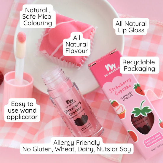 no nasties lip gloss - strawberry cupcake