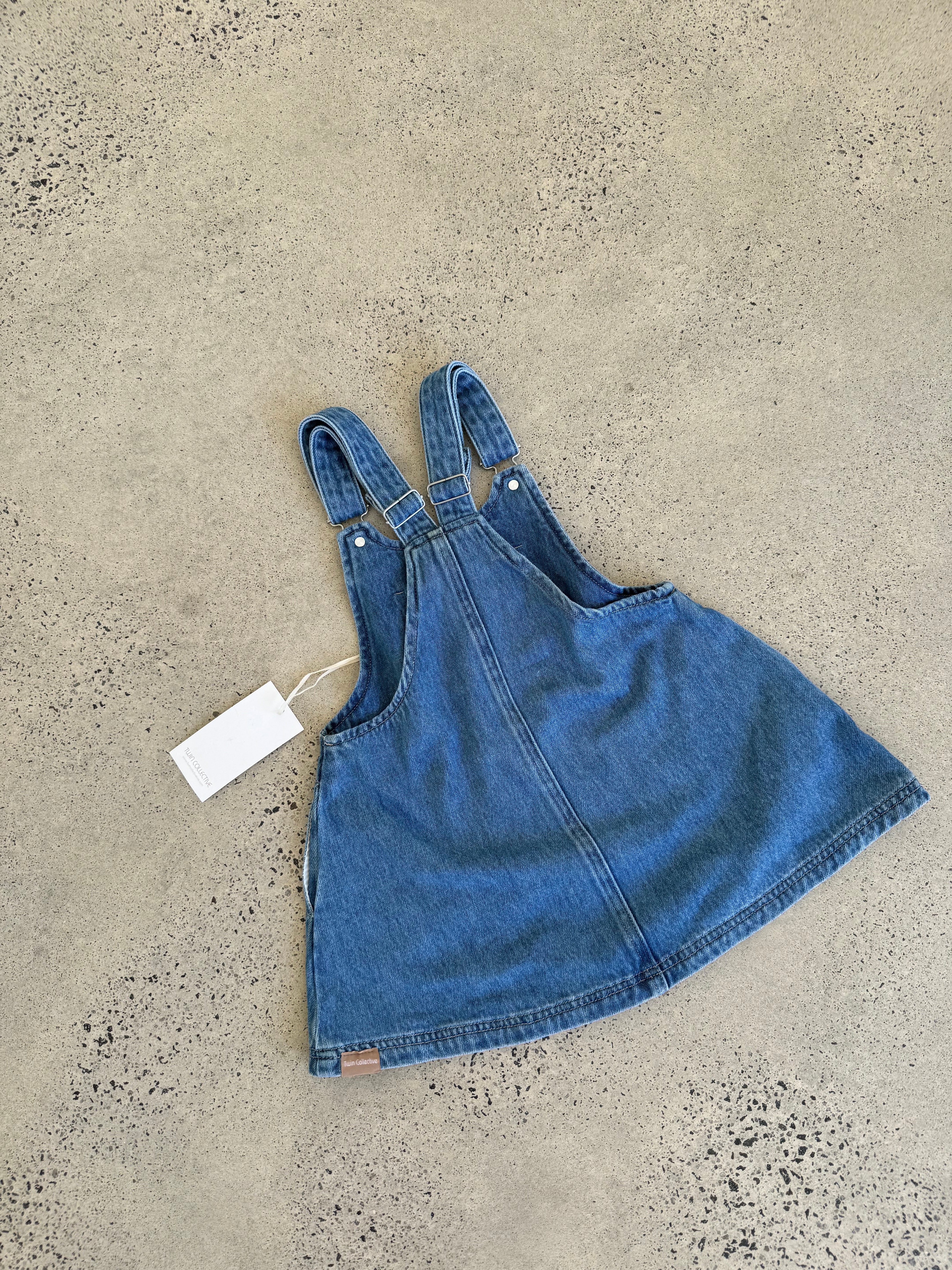 twin collective patti pinafore dress - island blue