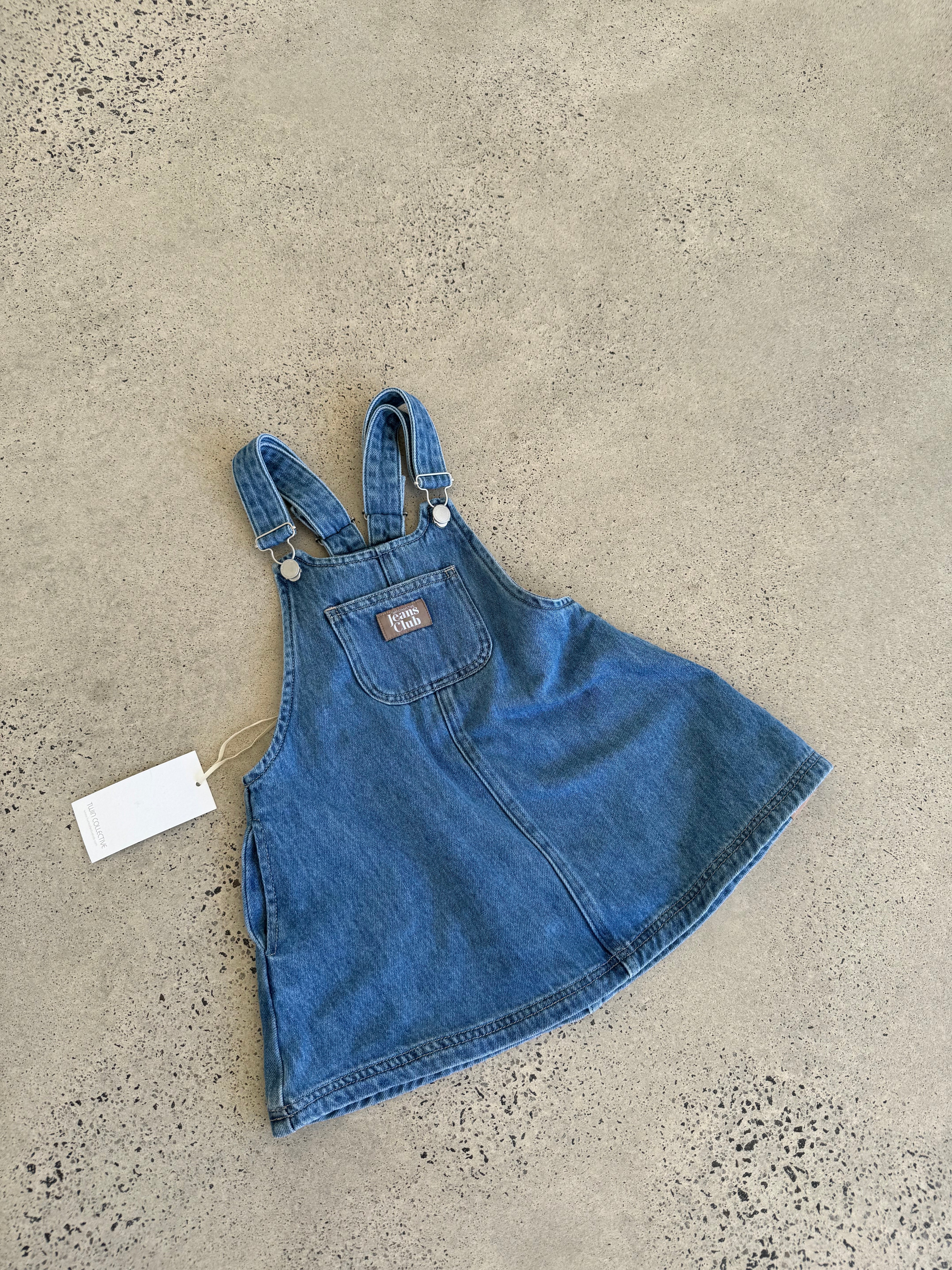 twin collective patti pinafore dress - island blue