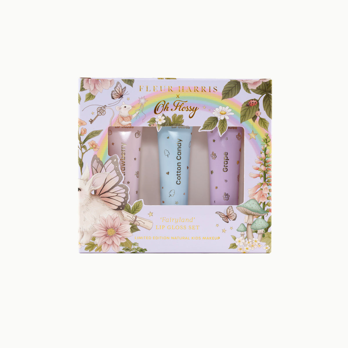 oh flossy x fleur harris - fairyland collection natural lip gloss set