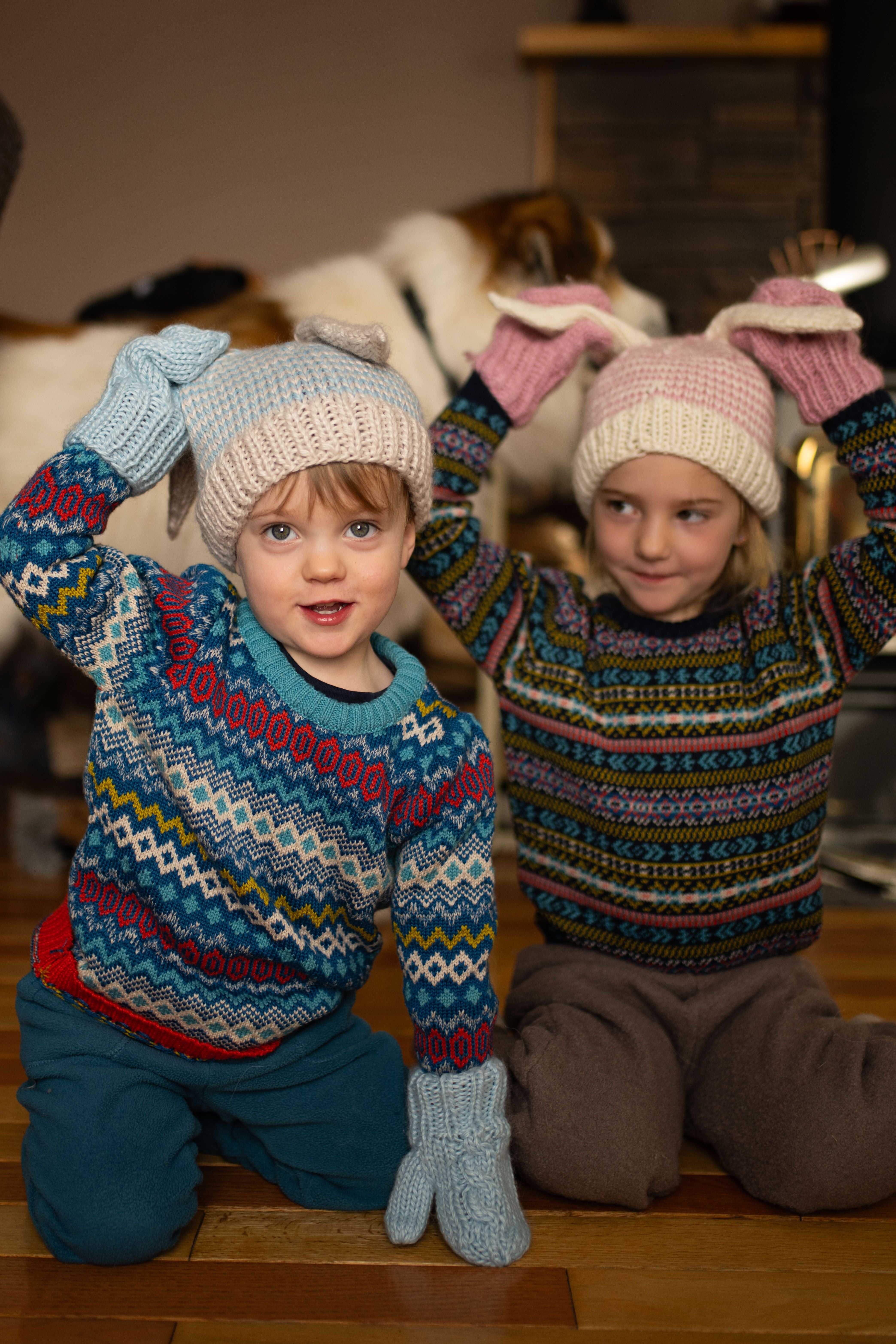 acorn kids baby flopsy beanie - pink & cream