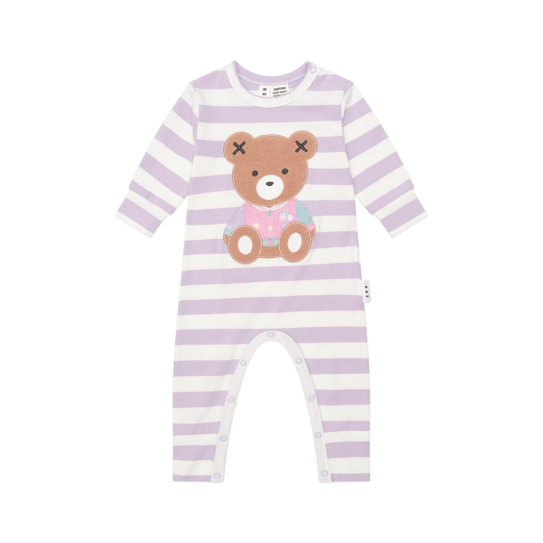 huxbaby college hux orchid stripe romper