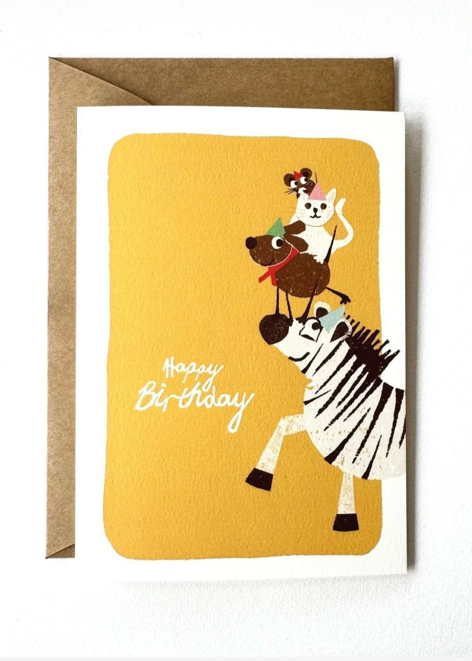 florence fry hbd party animals card
