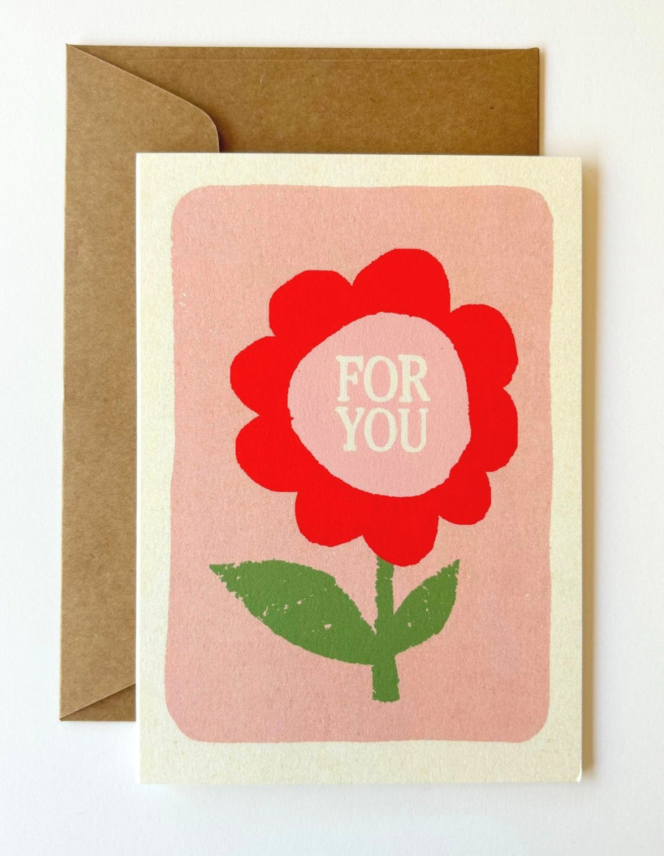 florence fry for you card - pink flower