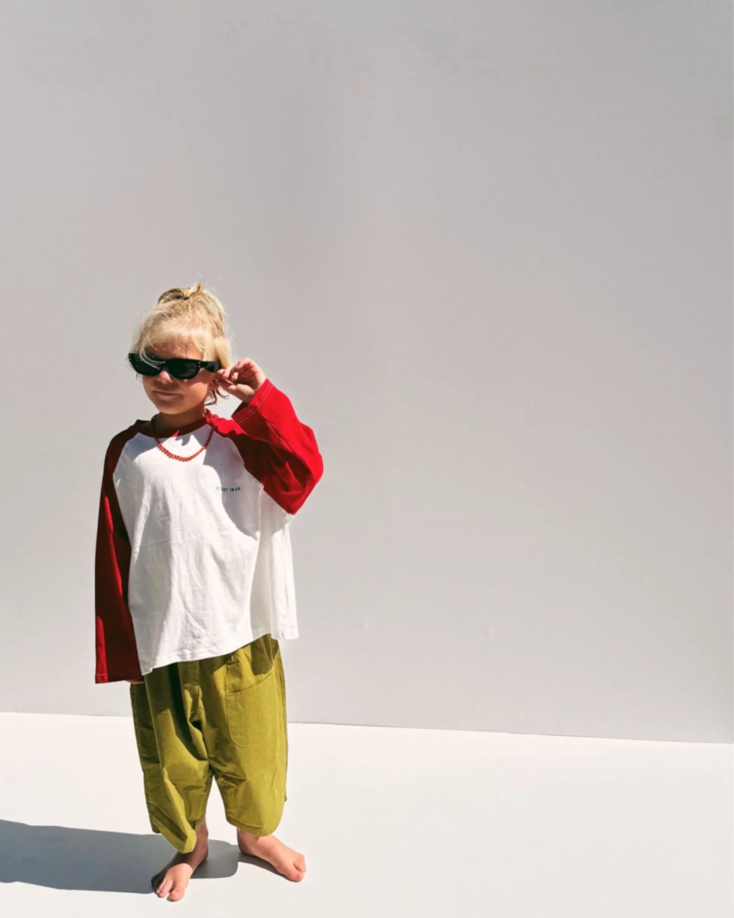 ziggy zaza echo long sleeve tee - racer red