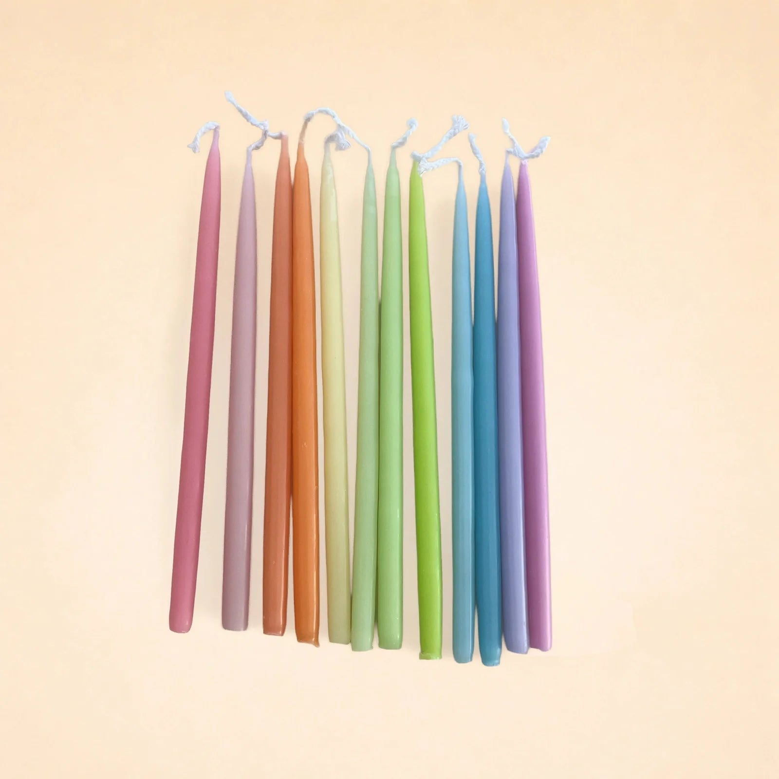 camp hollow pastel rainbow tapered candle set x 12 (pre order)