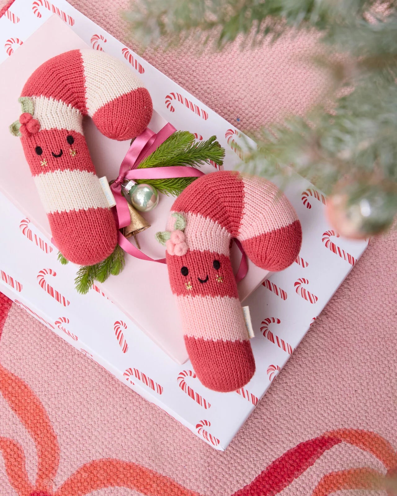 cuddle + kind baby candy cane - blush stripe