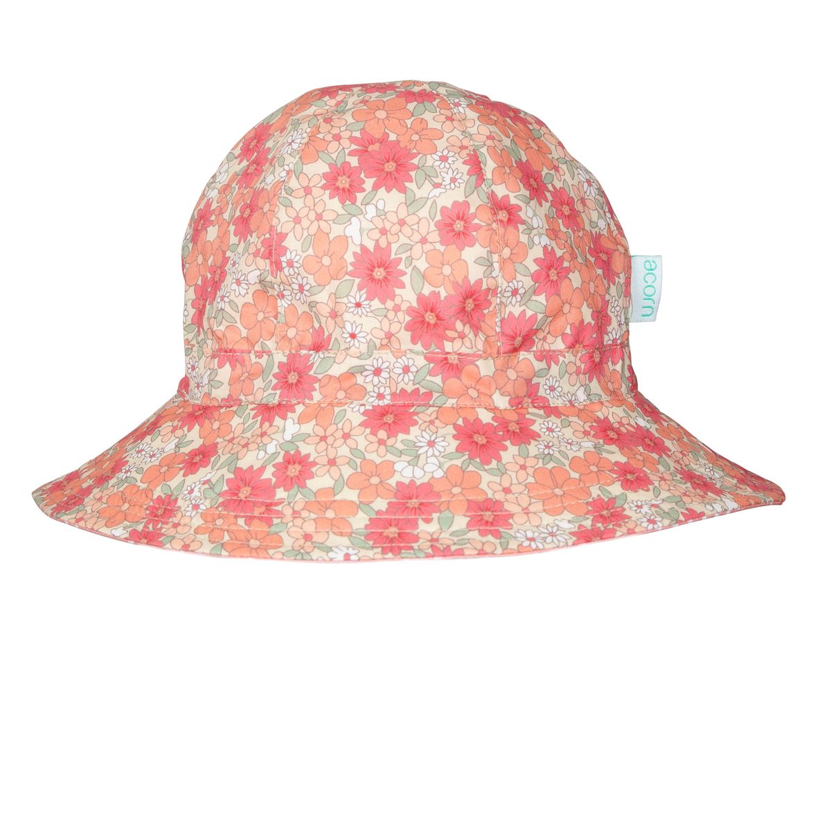 acorn kids desert flowers wide brim reversible sun hat