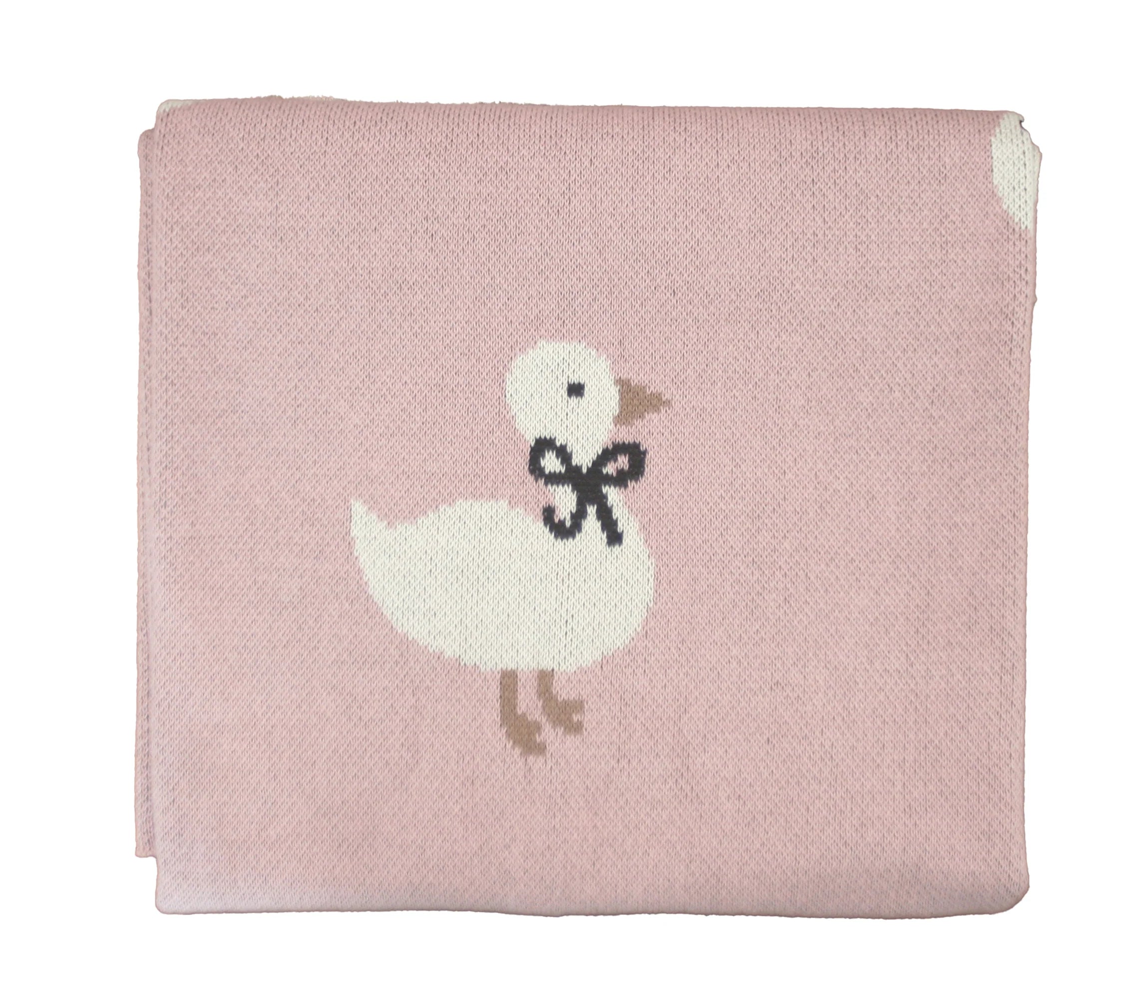 alimrose duck baby blanket - petal