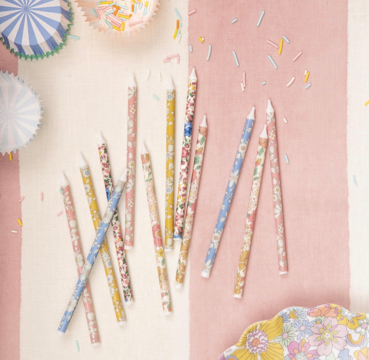 meri meri x liberty party candles (pk of 16 / 5 designs)