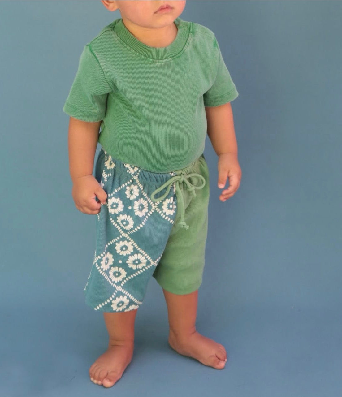 summer and storm baby short sleeve body - vintage green