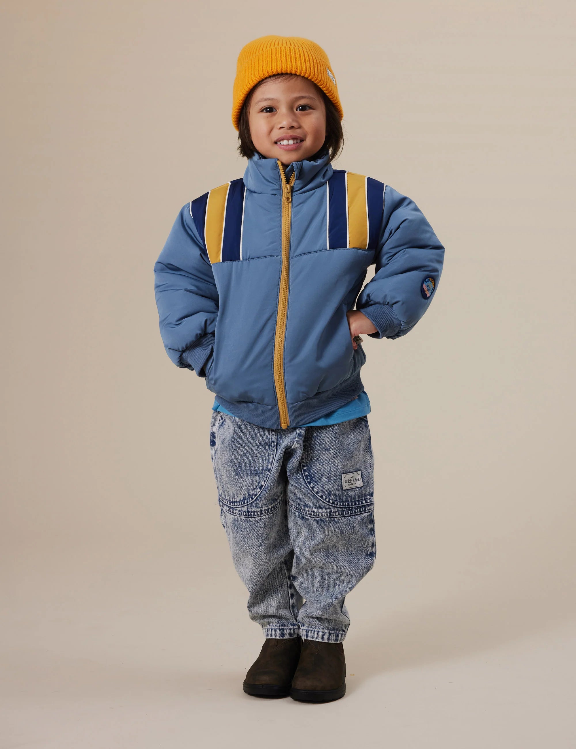 goldie + ace jordan jacket - duck egg blue / golden