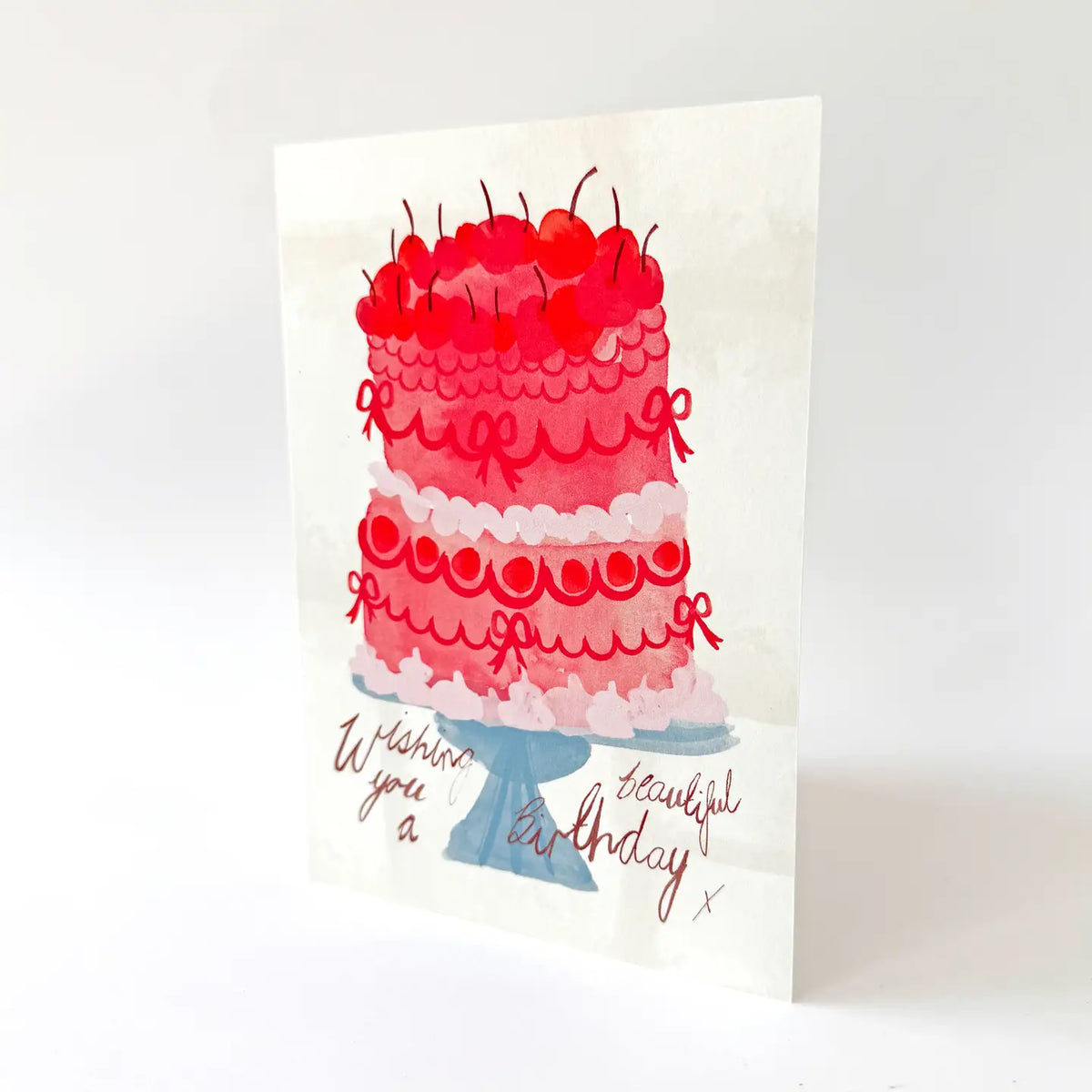 florence fry beautiful birthday cake card - vintage