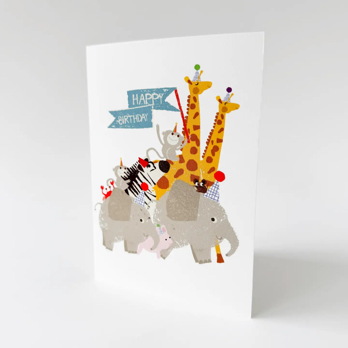 florence fry happy birthday card - animal parade