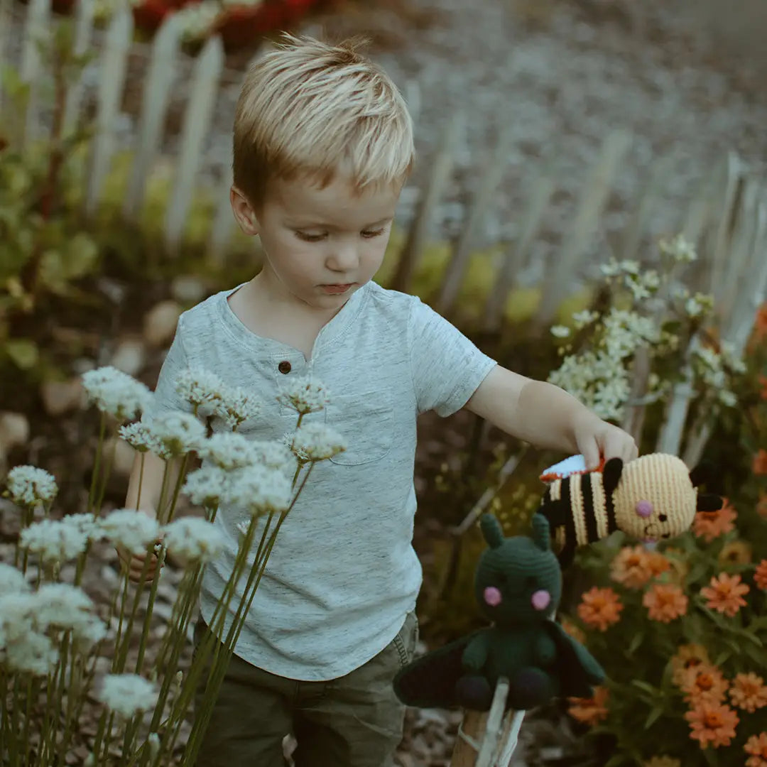 pebble child bumble bee rattle
