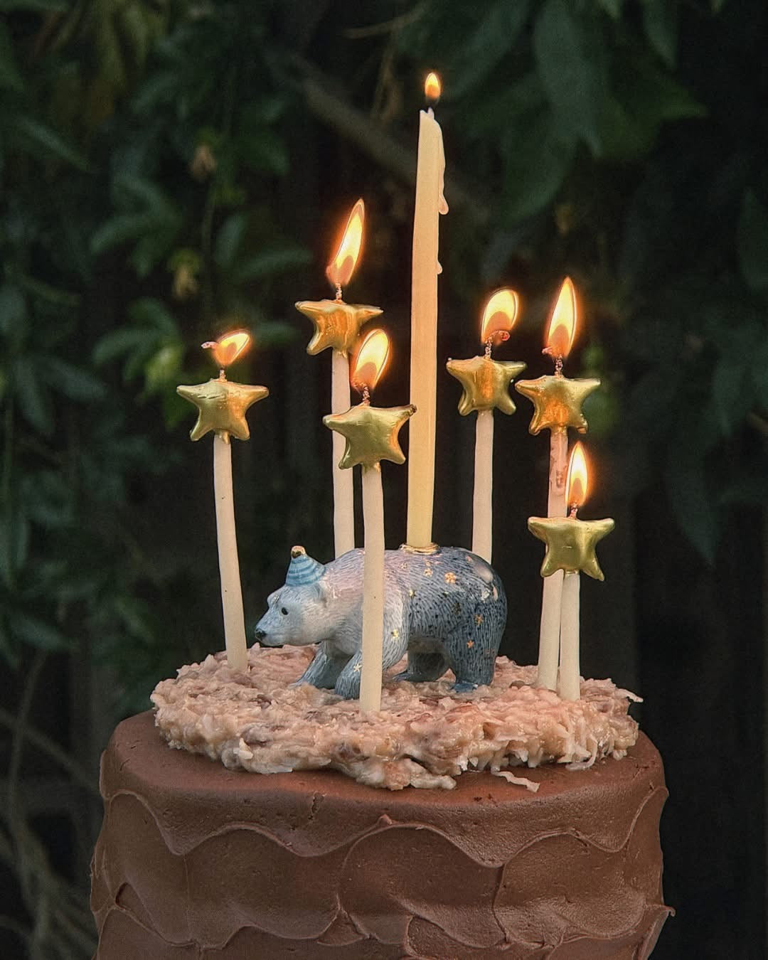 camp hollow mother galaxy bear cake topper / candle holder (pre order)