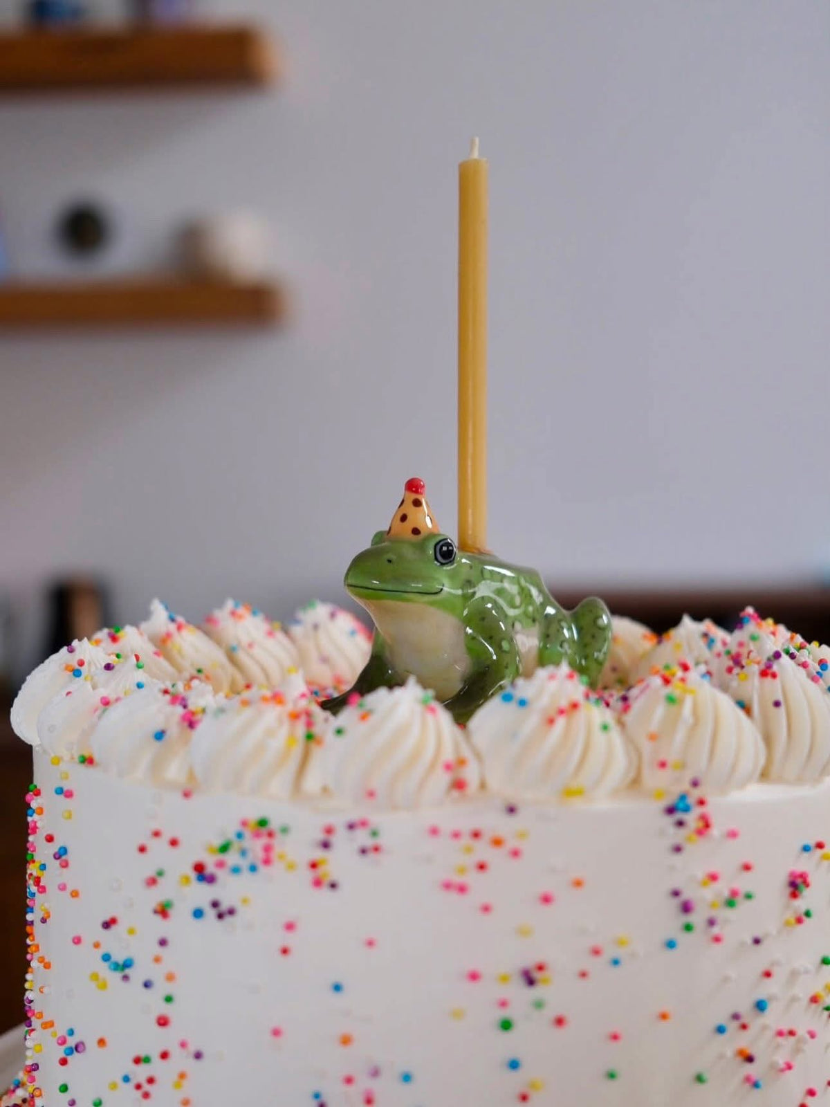camp hollow frog cake topper / candle holder