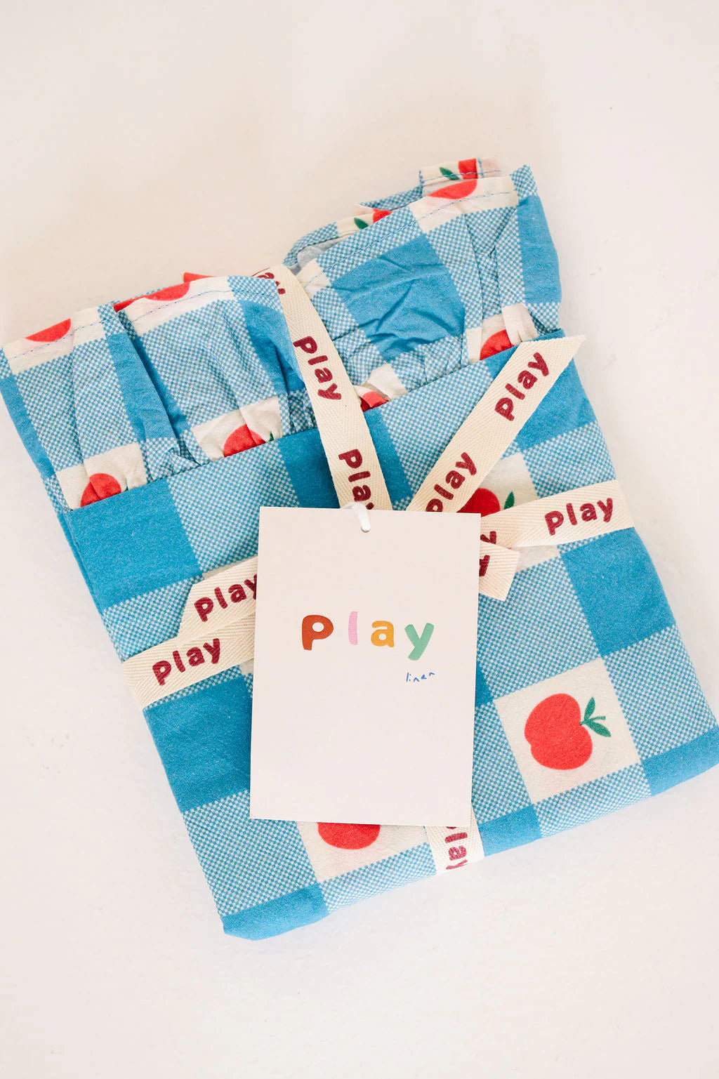 play linen apple patch pillowcase separates