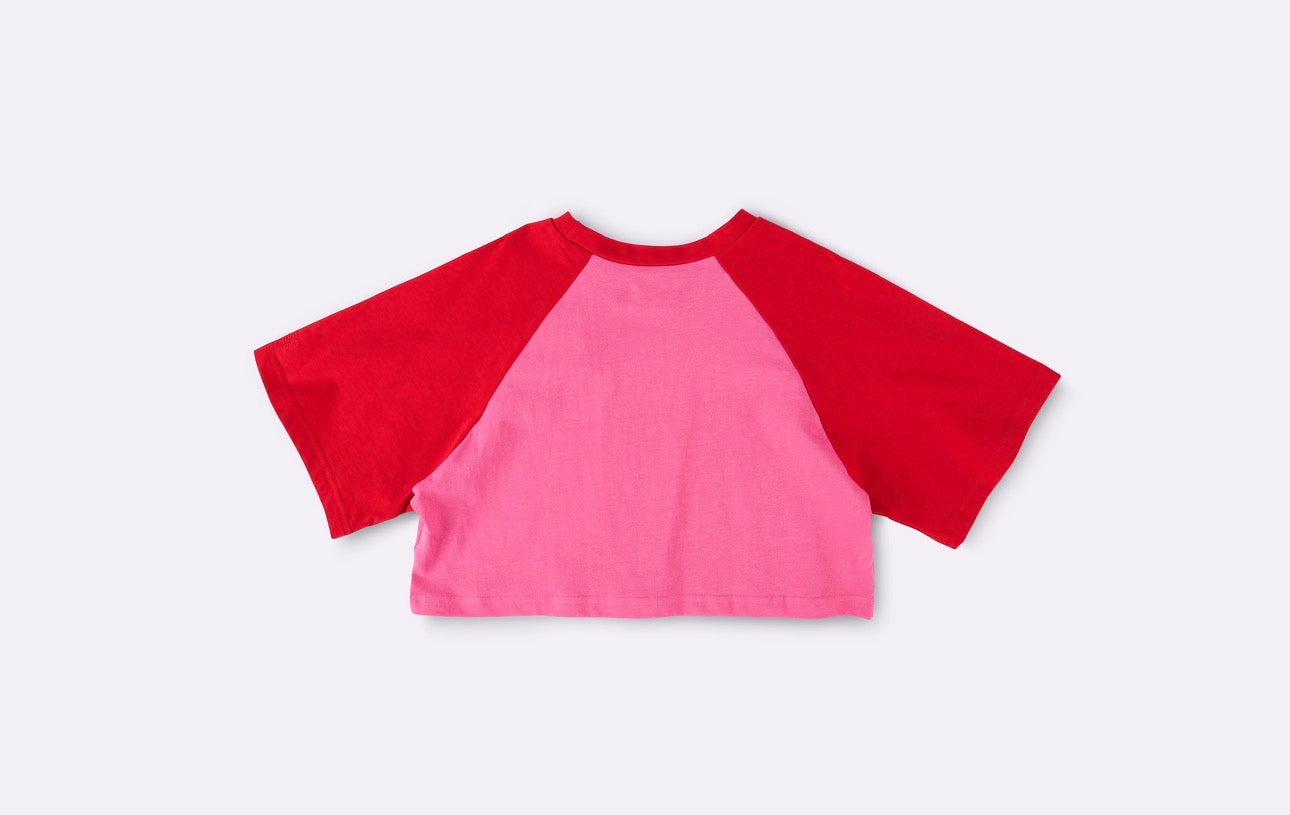 bbobbie raglan crop in pink / red