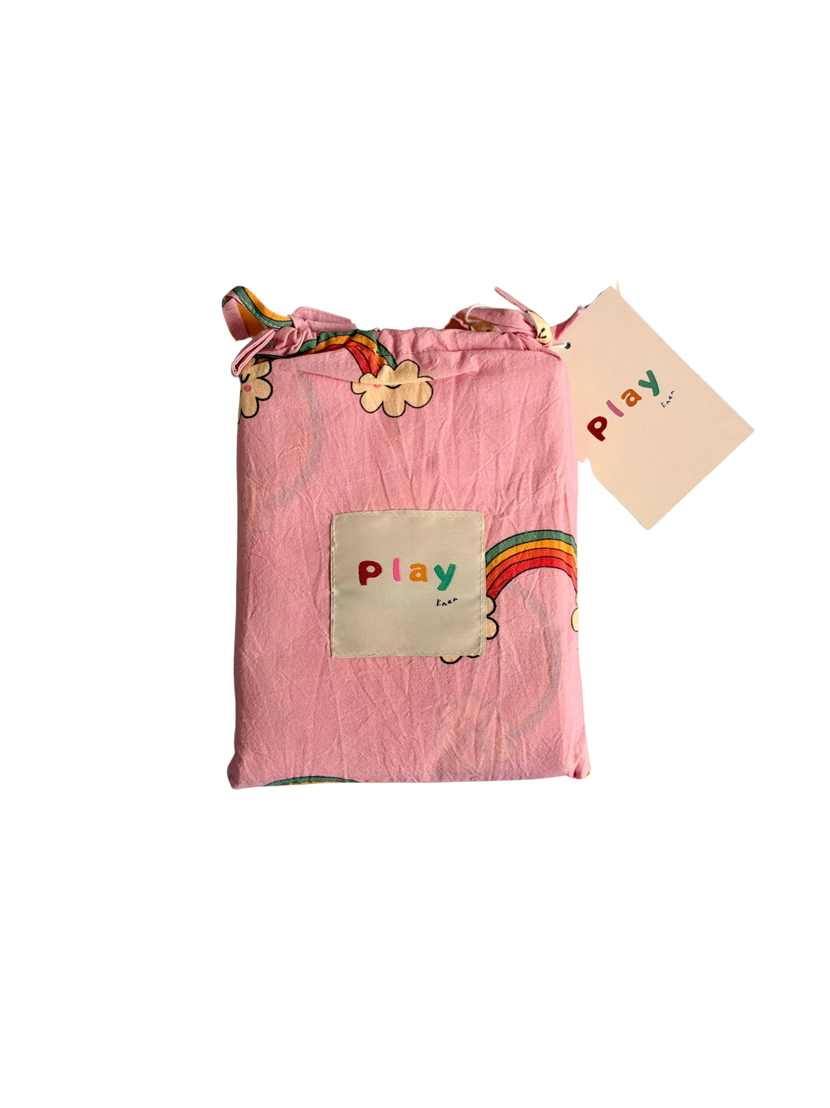 play linen 'grow with me' swaddle wrap - over the rainbow pink (pre order)